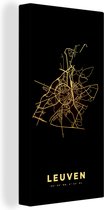 Peinture sur toile Louvain - België - Or - Carte - Plan de ville - Plan d'étage - 80x160 cm - Décoration murale