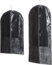 Set van 2x stuks kleding/beschermhoezen pp grijs 135/100 cm - Kledingzak