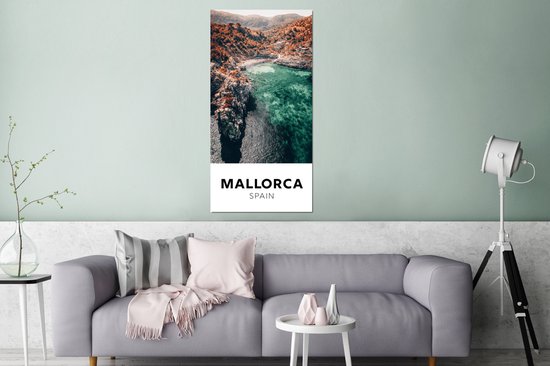 Décoration murale Métal - Peinture Aluminium Industrielle - Majorque - Espagne - Nature - 80x160 cm - Dibond - Photo sur aluminium - Décoration murale industrielle - Pour le salon/chambre