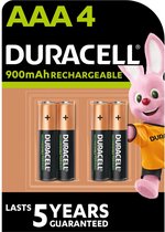 Duracell Rechargeable AAA 900mAh batterijen, verpakking van 4