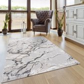 Magic Floor - Tapijt - Woonkamer - Vloerkleed Gabardin 12502 - Grijs - Polyester - (230x160cm)
