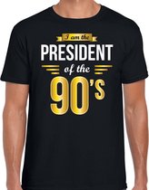 President of 90s feest t-shirt zwart voor heren - party shirt nineties - Cadeau voor een jaren 90 liefhebber XL