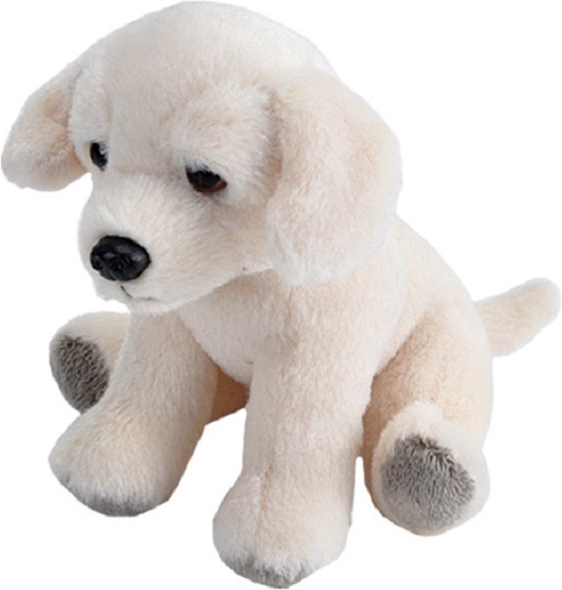 Pluche knuffel Blonde Labrador hond van ongeveer 13 cm - Speelgoed knuffelbeesten - Honden huisdieren