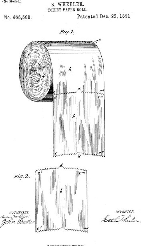 Toilet Paper Roll Patent Art Print 40x50cm | Poster