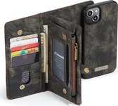 Caseme Telefoonhoesje geschikt voor Apple iPhone 13 Hoesje Uitneembare 2in1 Bookcase Portemonnee - Zwart