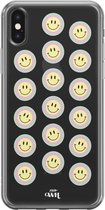 iPhone XS Max Case - Smiley Double Yellow - xoxo Wildhearts Transparant Case