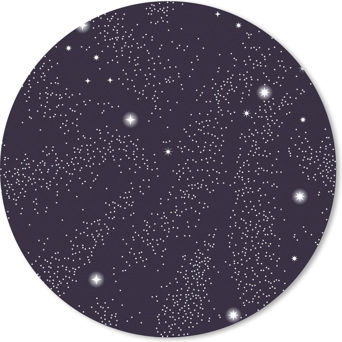 Muismat rond 20x20 cm - Mousepad Ruimte - Sterrenhemel - Kinderen - Design - Ronde muismatten
