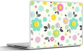 Sticker ordinateur portable - 17,3 pouces - Motifs - Fleurs - Feuilles