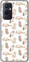Geschikt voor OnePlus 9 Pro hoesje - Patroon - Kat - Kitten - Jongens - Meisjes - Kinderen - Kids - Siliconen Telefoonhoesje