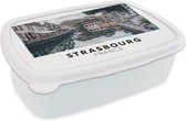 Broodtrommel Wit - Lunchbox - Brooddoos - Frankrijk - Architectuur - Water - 18x12x6 cm - Volwassenen