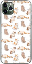 Geschikt voor iPhone 11 Pro Max hoesje - Patroon - Kat - Kitten - Jongens - Meisjes - Kinderen - Kids - Siliconen Telefoonhoesje