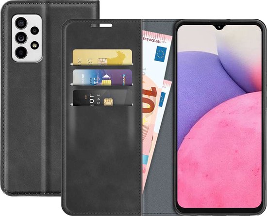 Étui de Bookcase hoesje pour Samsung Galaxy A53 - Just in Case - Zwart uni - Similicuir