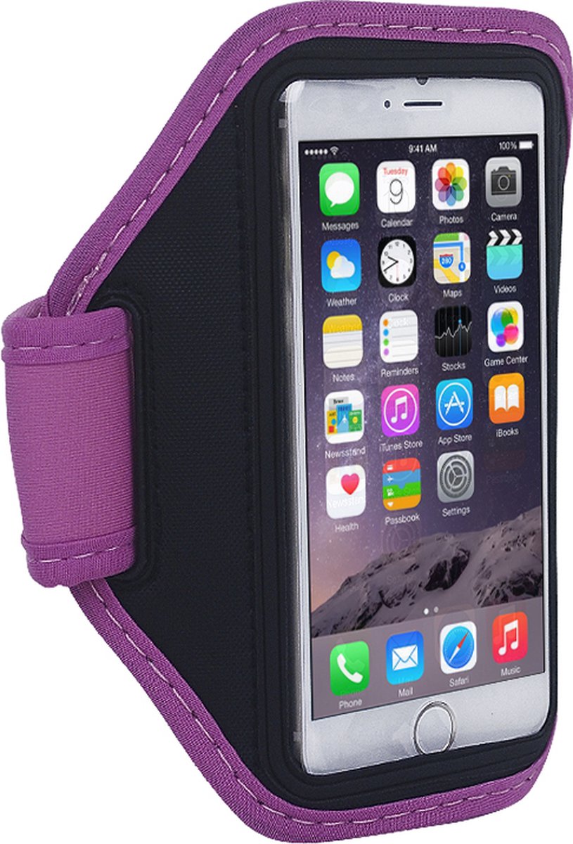 Mobigear Telefoonhoesje geschikt voor Telefoonhouder Hardlopen Apple iPhone 6 Sport Hoesje Neopreen | Mobigear Sportarmband - Magenta