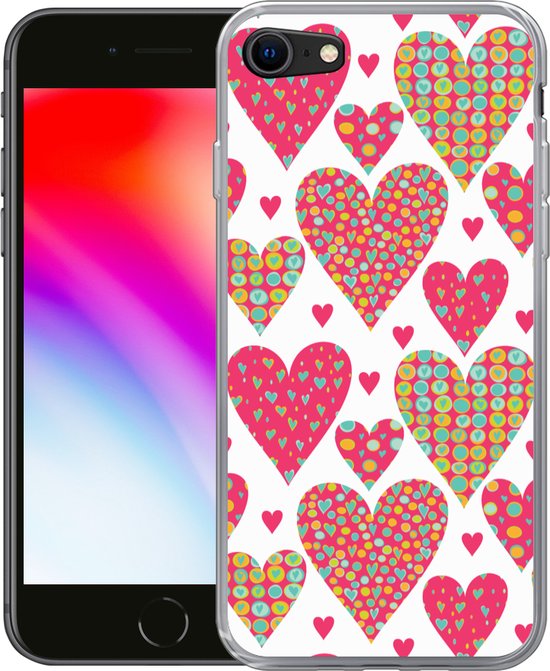 Coque iPhone SE 2020 - Fille - Coeur - Amour - Motifs - Coque de téléphone en Siliconen -
