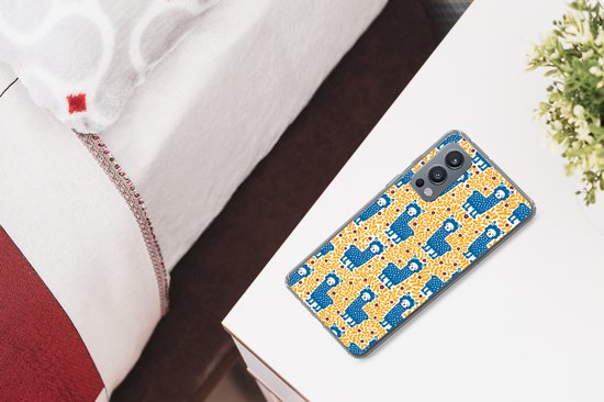 OnePlus Nord 2 5G - Filles - Lama - Plantes - Motifs - Fille - Kids - Enfants - Meiden - Coque de téléphone en Siliconen