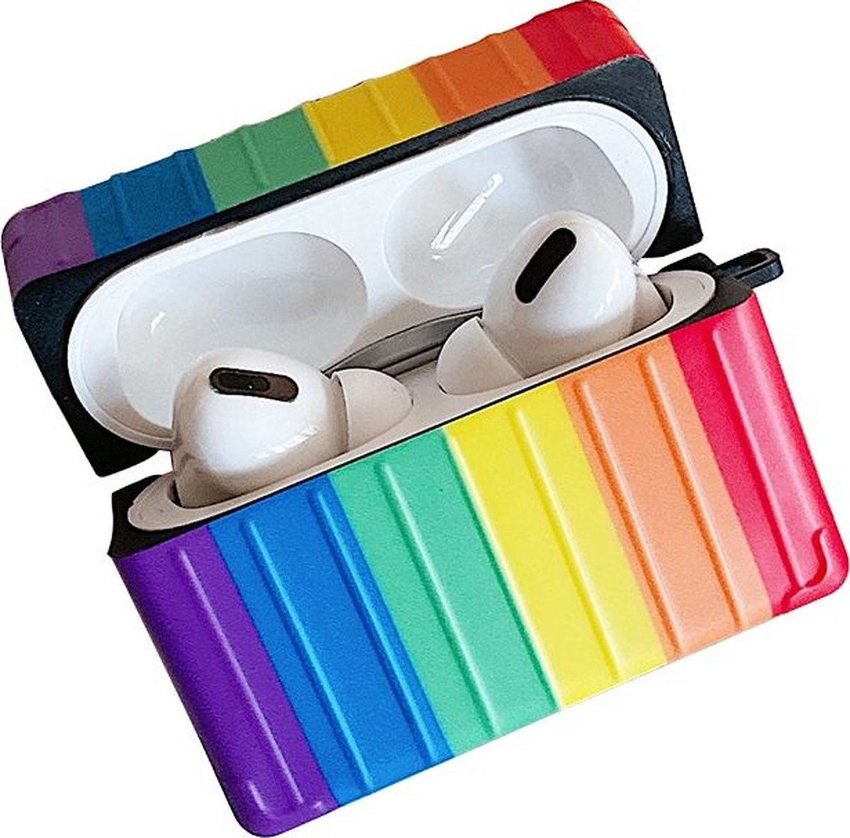 Mobigear Hoesje geschikt voor Apple AirPods Pro 1 Hoesje Flexibel Siliconen - Rainbow
