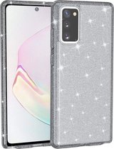 Mobigear Hoesje geschikt voor Samsung Galaxy Note 20 Telefoonhoesje Hardcase | Mobigear Glitter Backcover | Galaxy Note 20 Case | Back Cover - Grijs