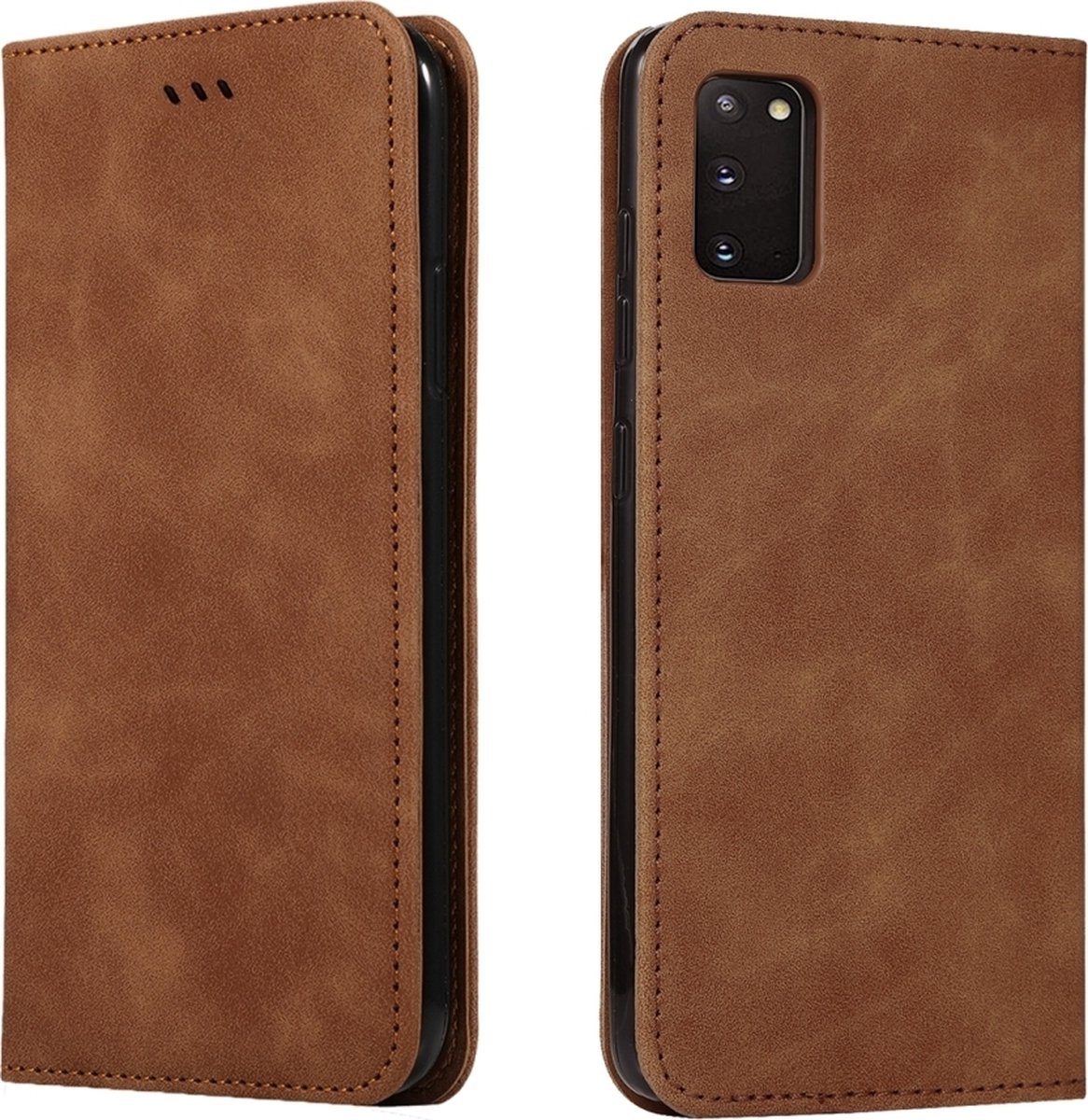 Mobigear Telefoonhoesje geschikt voor Samsung Galaxy S20 Hoesje | Mobigear Retro Slim Bookcase Portemonnee | Pasjeshouder voor 2 Pasjes | Telefoonhoesje voor Pinpas / OV Kaart / Rijbewijs - Bruin