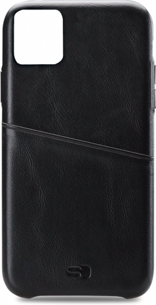 Apple iPhone 11 Hoesje - Senza - Pure Cardslot Serie - Echt Leer Backcover - Deep Black - Hoesje Geschikt Voor Apple iPhone 11