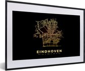 Fotolijst incl. Poster - Plattegrond - Stadskaart - Kaart - Eindhoven - Nederland - 60x40 cm - Posterlijst