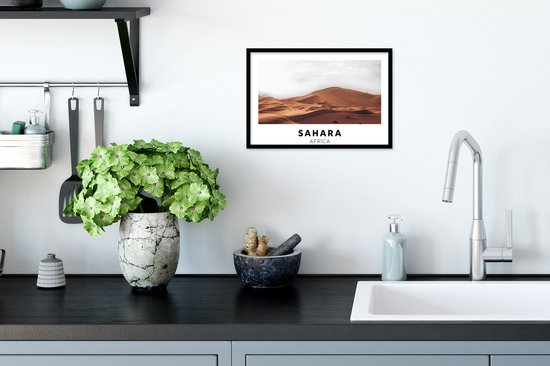 Poster in lijst - Fotolijst 30x20 cm - Posters - Afrika - Zand - Natuur - Posterlijst zwart - Decoratie - Wanddecoratie woonkamer - Muurdecoratie slaapkamer