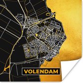 Poster Plattegrond - Volendam - Goud - Kaart - Stadskaart - 30x30 cm