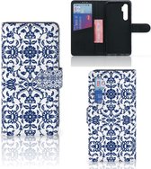 Telefoon Hoesje Xiaomi Mi Note 10 Lite Book Case Flower Blue
