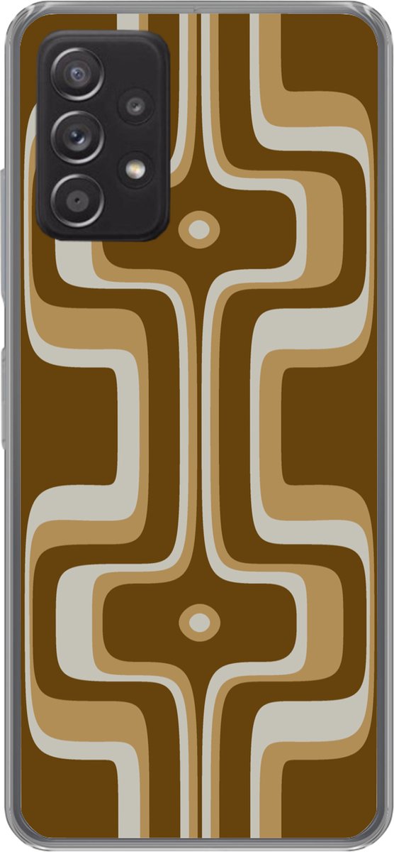 Telefoonhoesje Geschikt voor Samsung Galaxy A53 5G hoesje - Retro - Design - Bruin - Siliconen Telefoonhoesje Telefoonhoesje