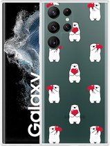 Galaxy S22 Ultra Hoesje Lovely Bears - Designed by Cazy