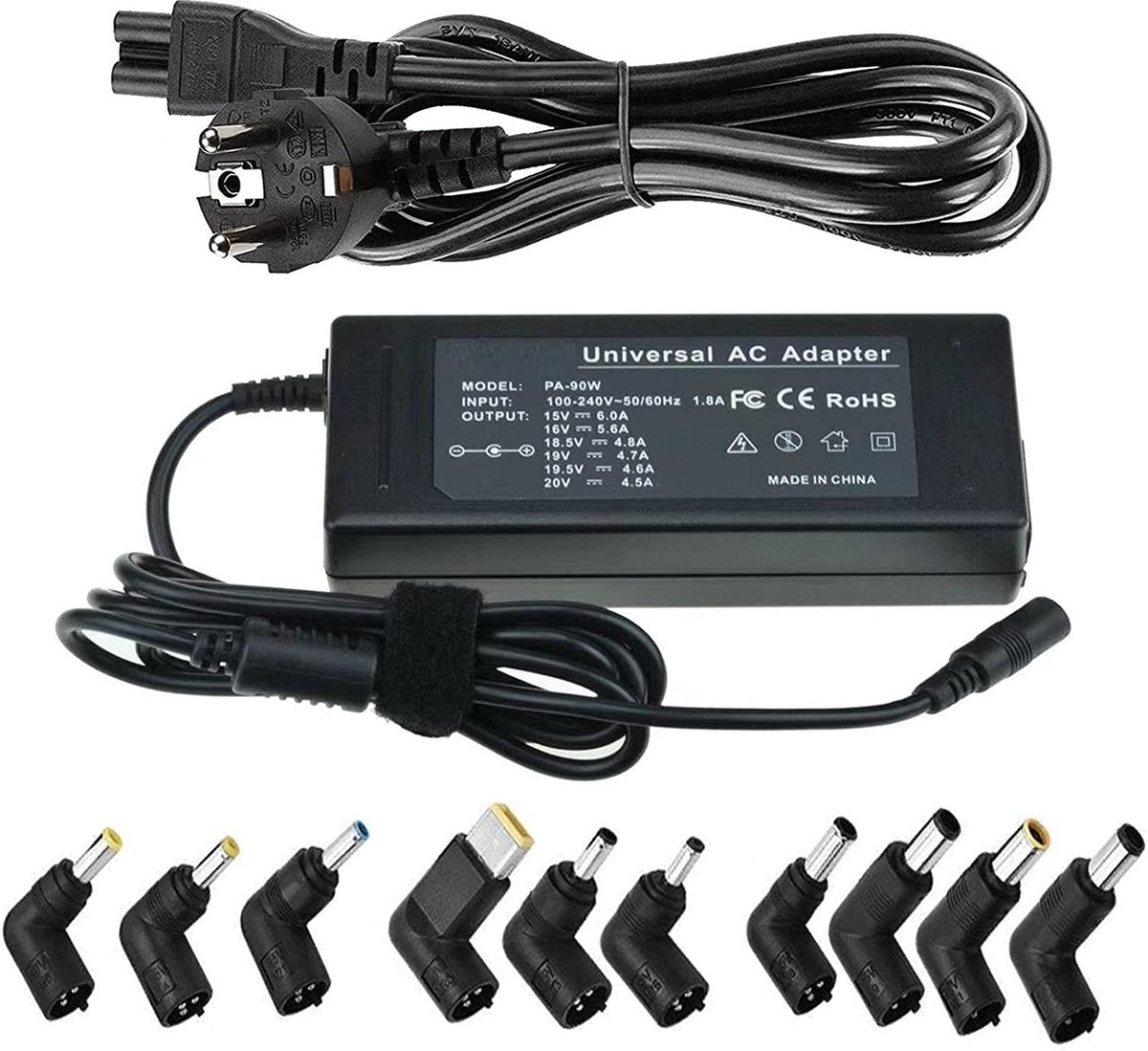 Universele laptop / notebook adapter - 45W / 65W / 90W - Lenovo - HP - Acer  - Dell -... | bol
