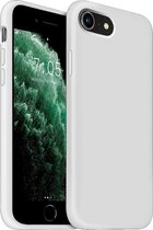 Coverzs Luxe Liquid Silicone case geschikt voor Apple iPhone SE 2022 - wit