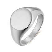 Twice As Nice Ring in edelstaal, zegelring, mat  54