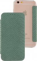 Apple iPhone 6/6s Hoesje - Mobilize - Slim Gelly Serie - Kunstlederen Bookcase - Snake Wild Moss - Hoesje Geschikt Voor Apple iPhone 6/6s