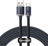 Baseus USB C kabel Zwart geschikt 1.2 Meter Geschikt voor Samsung S8, S9, S10, S20, S21, S22 Plus & Ultra - Samsung Oplaadkabel - usb c naar usb kabel - oplader kabel - lader - opl