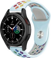 Strap-it Samsung Galaxy Watch 4 Classic 46mm sport band - lichtblauw/kleurrijk