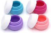 YONO Reis Cosmetica Potjes - Lege Potjes met Deksel - Zalfpotjes - Siliconen Reisflesjes Set Handbagage - Reisflacons Navulbaar - 4 stuks - 10 ML