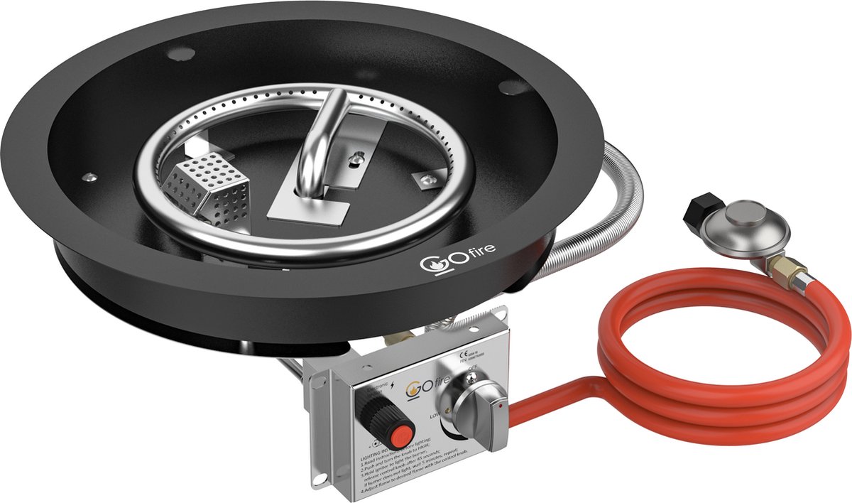 GoFire inbouwbrander rond 39 cm | Flexibel bedieningspaneel | Zwart
