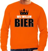 Koningsdag sweater Wij Willem bier - oranje - heren - koningsdag outfit / kleding XL