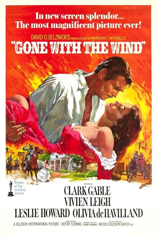 Poster - Gone with the wind, Gejaagd door de wind, Premium Print