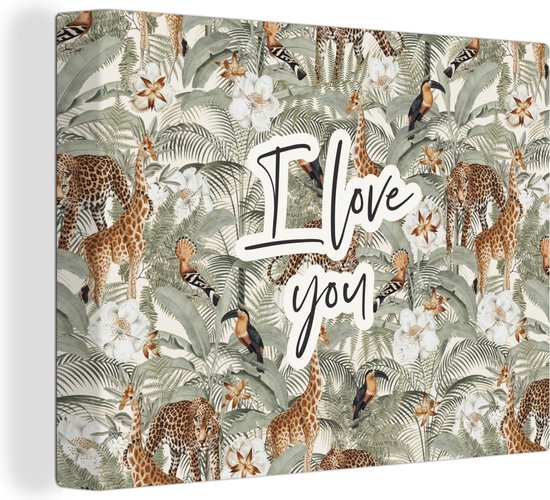 Tableau sur toile Amour - Citations - Je t'aime - Proverbes - 80x60 cm - Décoration murale
