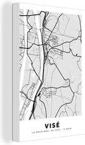 Tableau Peinture Zwart Wit - België - Carte - City Map - Map - Visé - 80x120 cm - Décoration murale