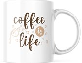 Mug avec texte : Le Coffee c'est la vie | Mug drôle | Cadeaux drôles | Tasse de café | Gobelet à café | Tasse à thé | Tasse de thé