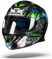 Shark Skwal 2 Switch Rider 2 Zwart Blauw Groen Kbg Integraalhelm - Motorhelm - Maat S