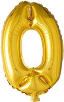 Folie ballon cijfer 0 goud | 86 cm