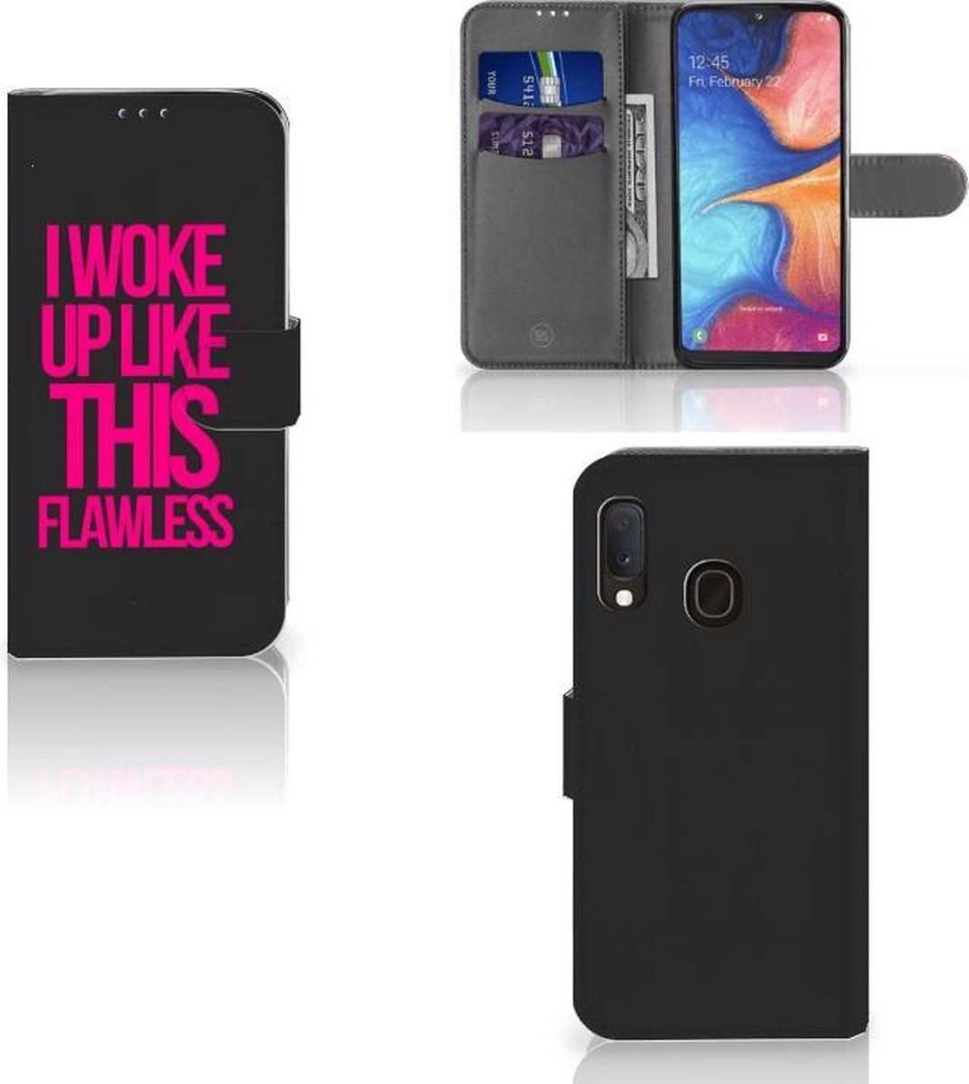 Samsung Galaxy A20e Hoesje met naam Woke Up - Origineel Cadeau Zelf Maken