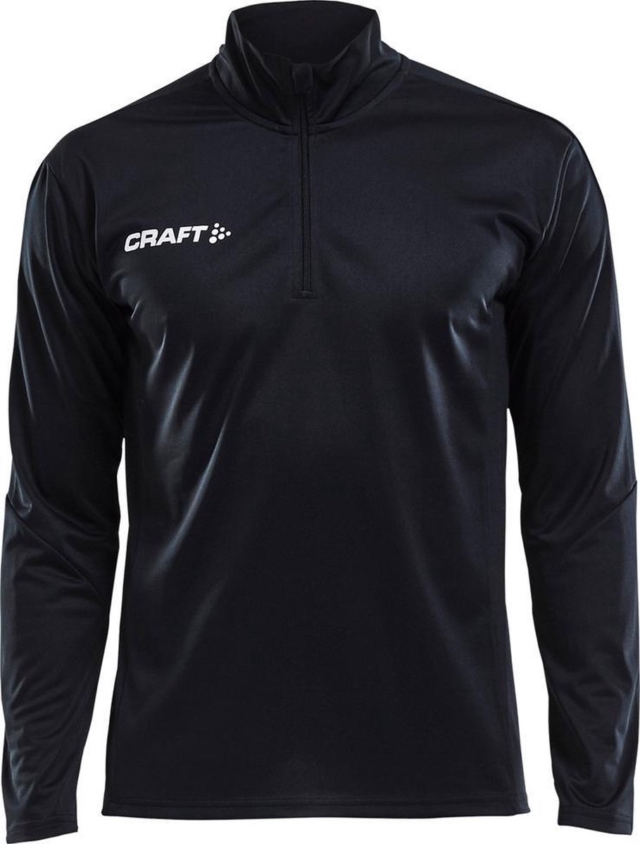 Craft Progress Halfzip Ls Tee M 1905611 - Black/White - S