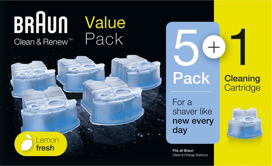 Neem een ​​bad adverteren consultant Braun Clean & Renew - 5+1 stuks - Reinigingsvloeistof Scheerapparaat |  bol.com