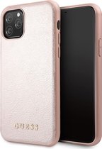 iPhone 11 Pro Backcase hoesje - Guess - Effen Rose goud - Kunstleer