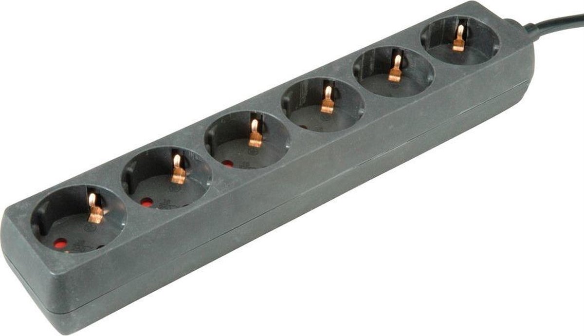 HQ 6-voudige stekkerdoos 1,5m Wit - - Voor 23.59u, morgen in huis