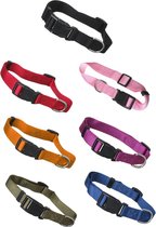 scarlet pet | Hondenhalsband "Universal" met kliksluiting en lengteverstelling; verschillende kleuren en maten; robuust nylon. Rood (S) 24-34 x 1.5 cm